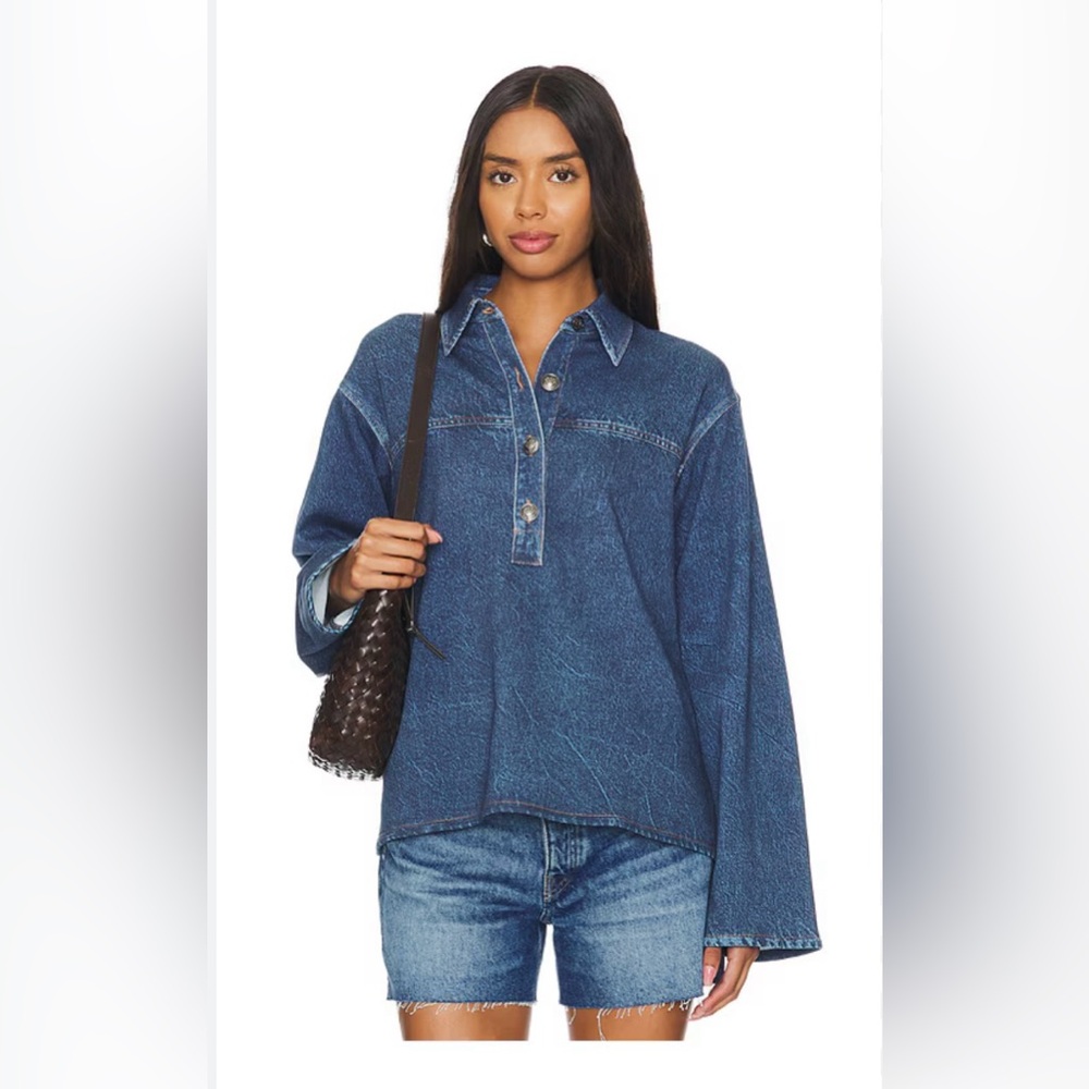 Rag& Bone Miramar Emily Popover Shirt in Penny Wash size small